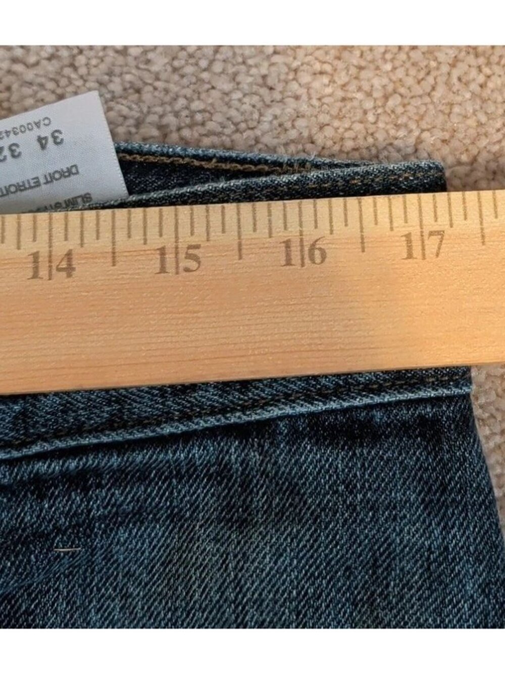 Levis 514 Jeans Mens W34 L28 Straight Leg Regular Fit Medium Wash Denim - Picture 12 of 14
